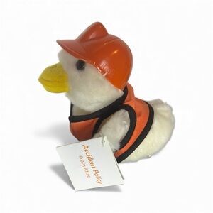 AFLAC Talking White Duck Plush Construction Worker Hard Hat Vest 6" Working